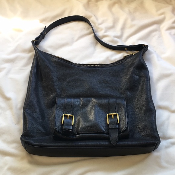 Fossil black zip shoulder bag - Picture 1 of 15